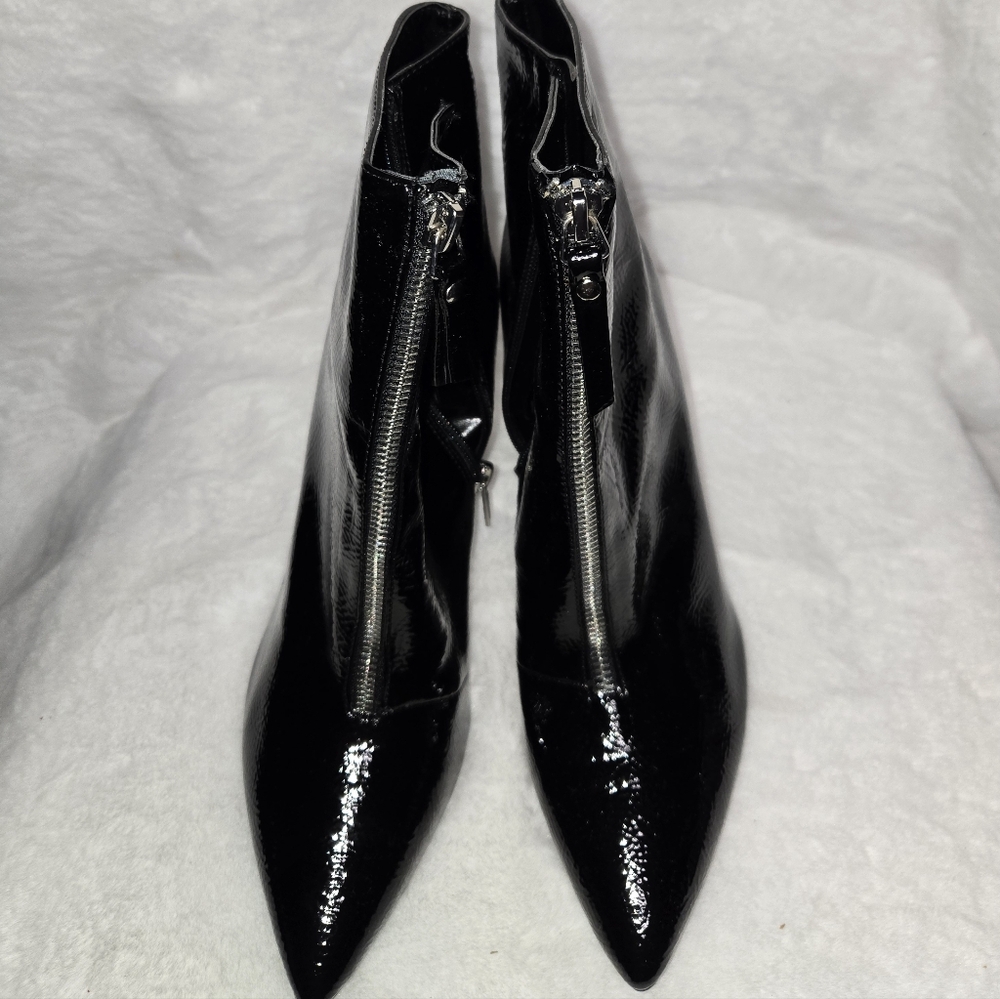 Guess Shiny Black Ankle Booties